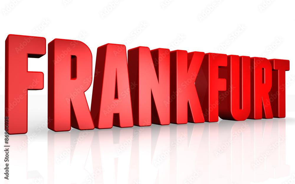 Fototapeta premium 3D Frankfurt text on white background