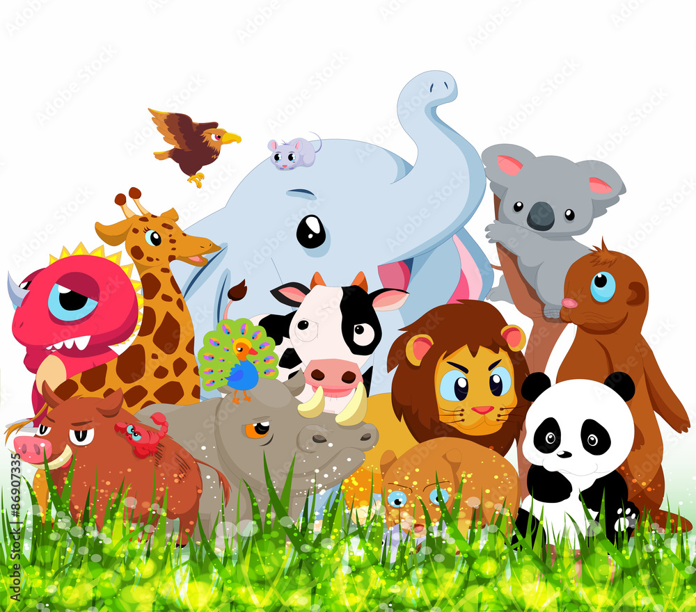 Naklejka premium Tło dzikich zwierząt