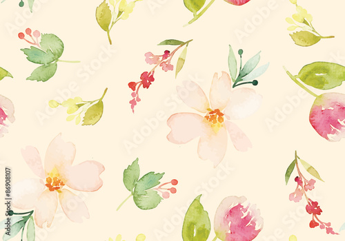 Watercolor flower pattern