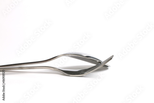 close up dinning silverware fork , spoon 