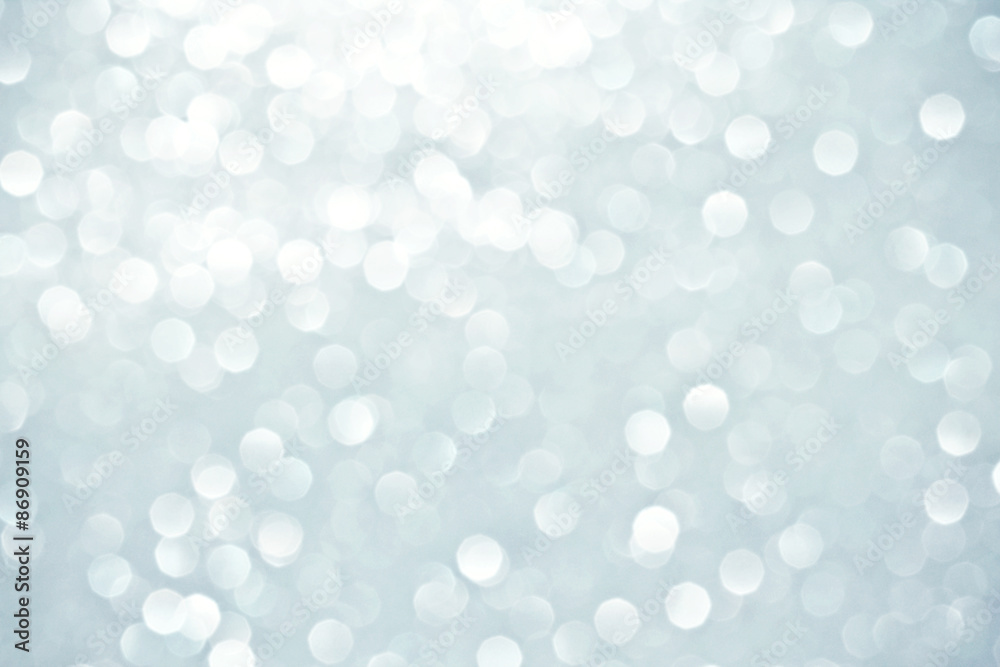 Abstract bokeh lighting background , silver color tone