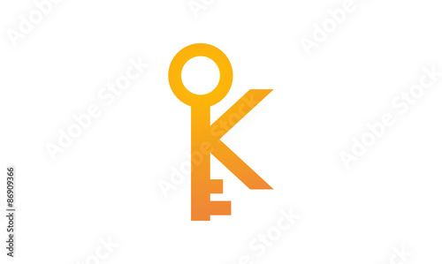 Simple K of Key Logo Illustration