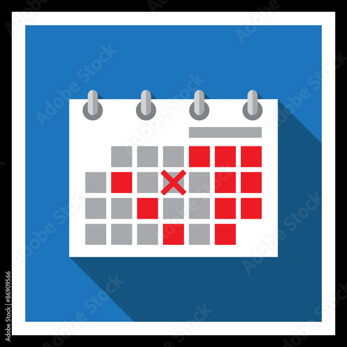 Calendar page with crossed date