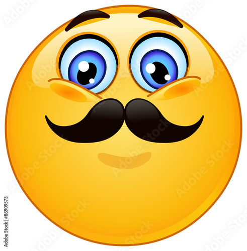 Emoticon with mustache