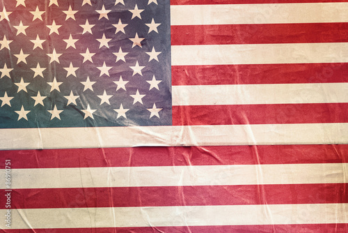 USA Flag Print on Grunge Poster Paper