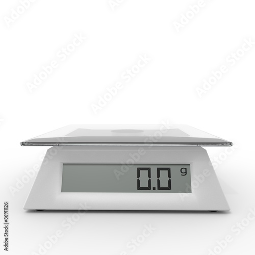 Kitchen scales on a white background