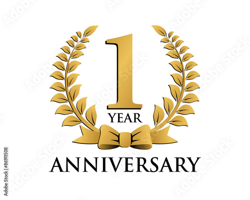 anniversary logo ribbon wreath 1