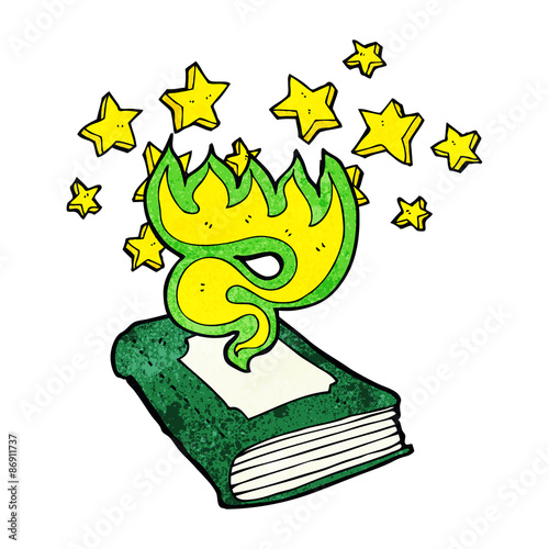 cartoon magical spell book