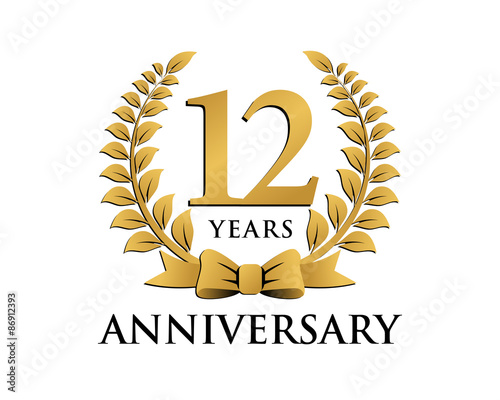 anniversary logo ribbon wreath 12