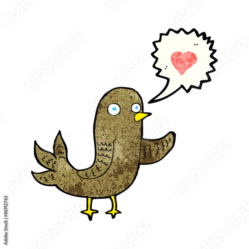 cartoon bird singing