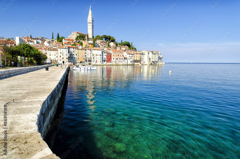 Rovinj old town in Croatia, Adriatic coast, Istra region