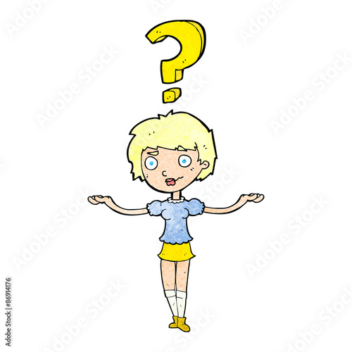 cartoon woman asking question