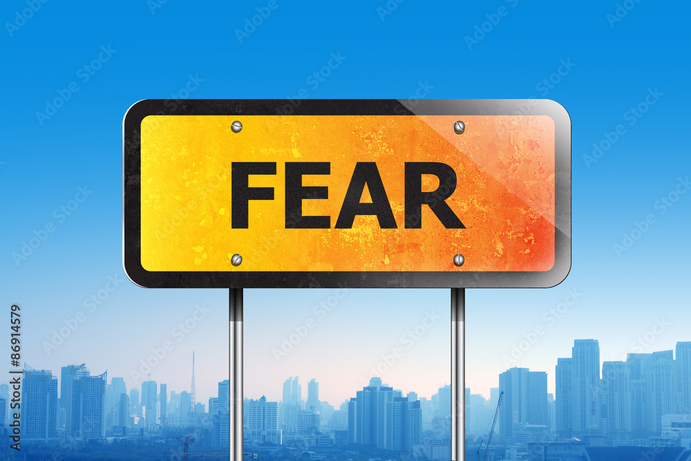 fear on traffic sign