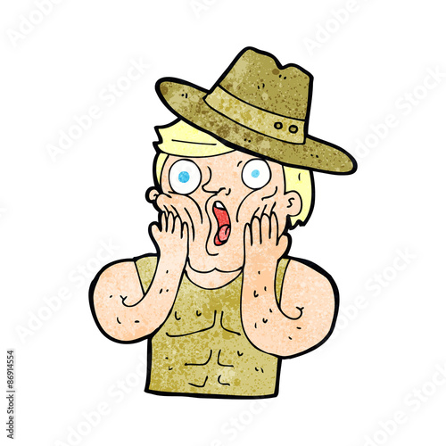 cartoon shocked australian guy