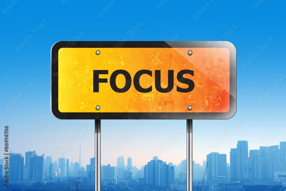 focus on traffic sign