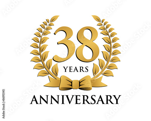 anniversary logo ribbon wreath 38