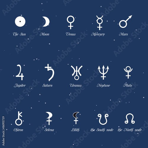 Astrological simbols, set of the planet's signs