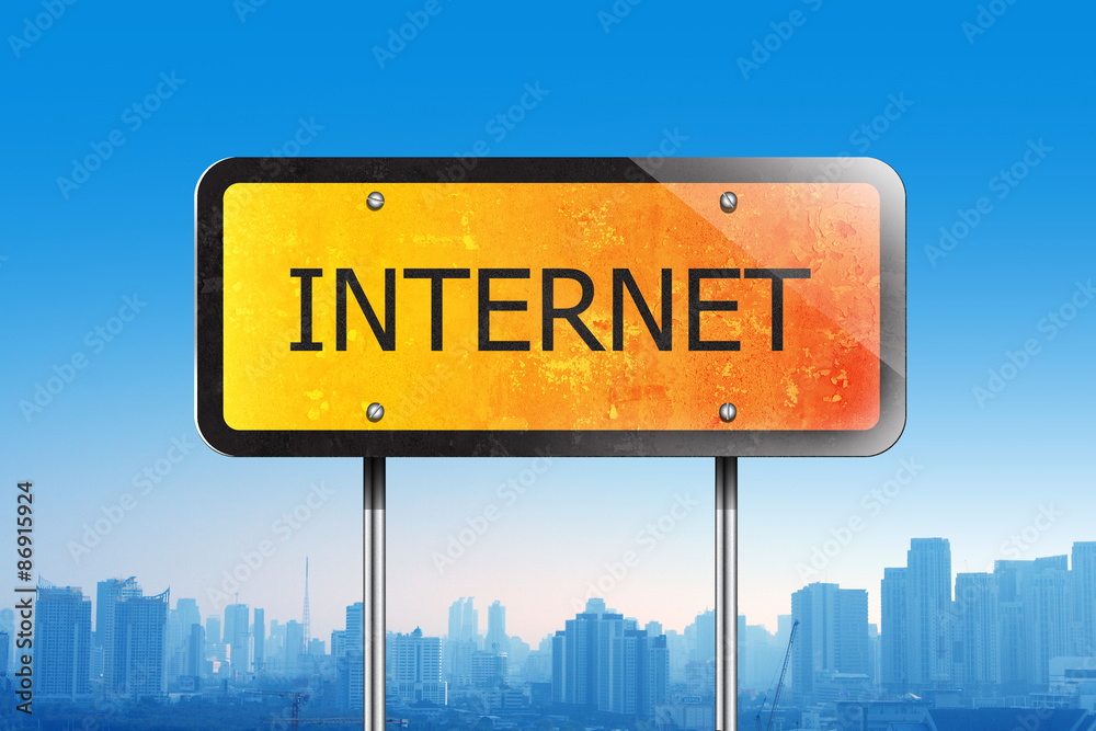 internet on traffic sign