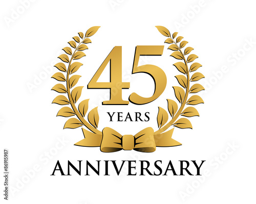 anniversary logo ribbon wreath 45