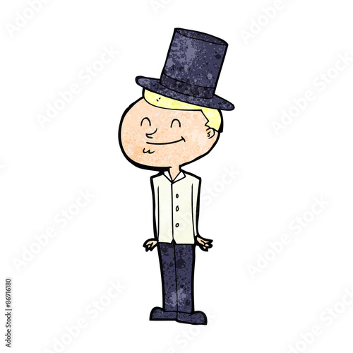 cartoon man wearing top hat