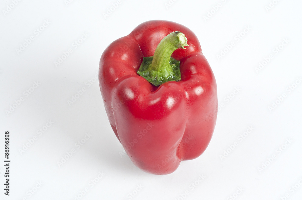 fresh red paprika on white background fresh red paprika on white background