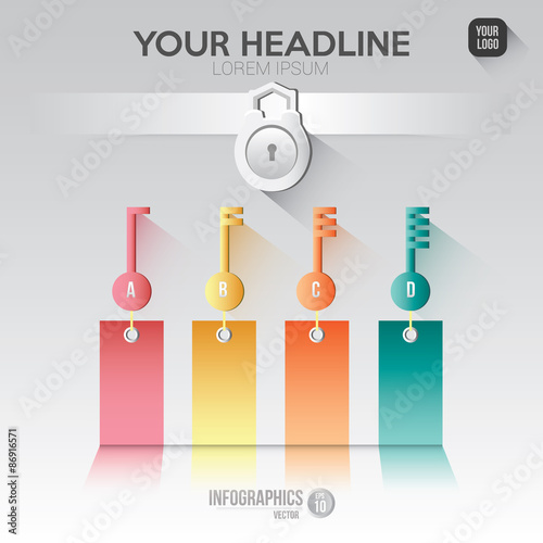Key lock infographic elements