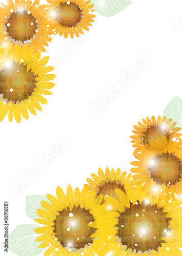 Fototapeta Naklejka Na Ścianę i Meble -  ひまわり　キラキラ　背景