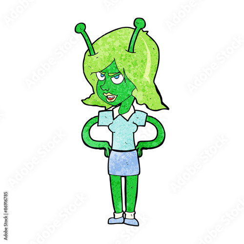 cartoon alien woman
