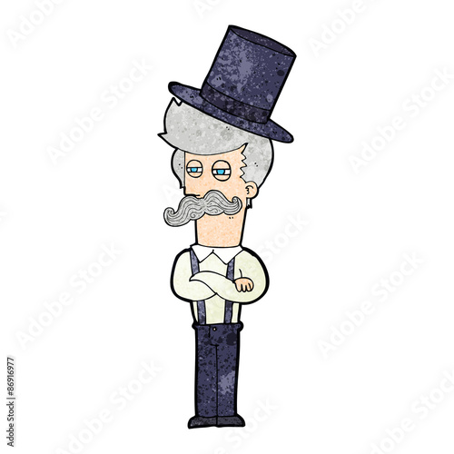 cartoon man wearing top hat