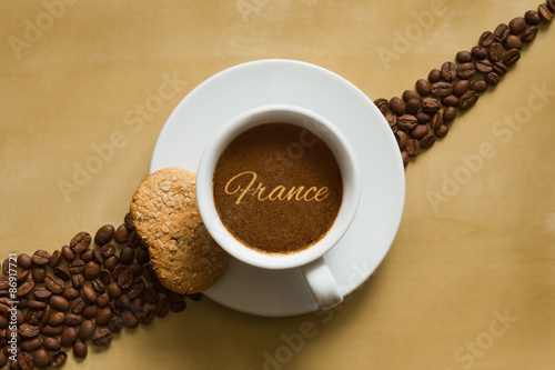 Still life - coffee wtih text France