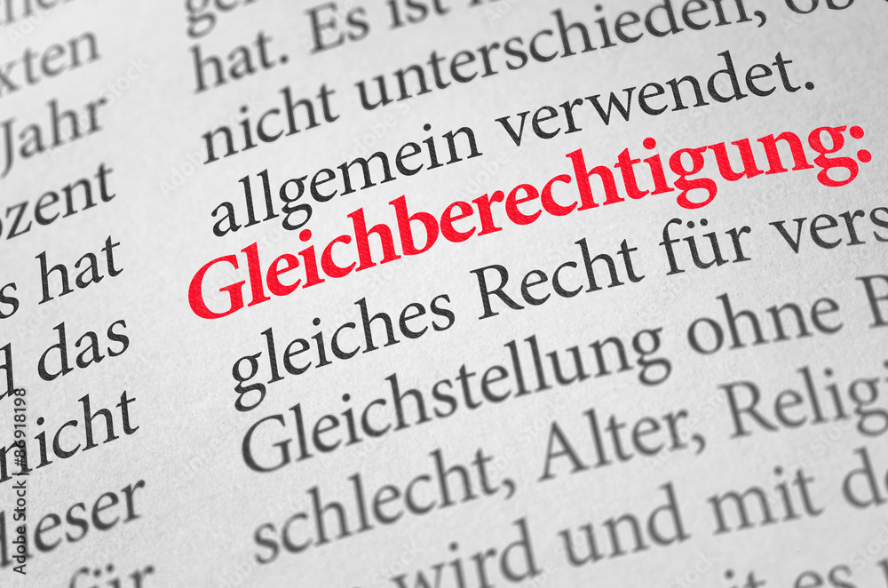Wörterbuch mit dem Begriff Gleichberechtigung Wörterbuch mit dem Begriff Gleichberechtigung