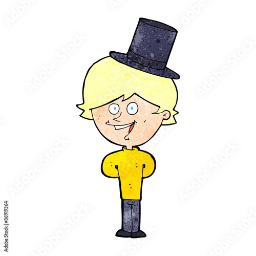 cartoon man wearing top hat