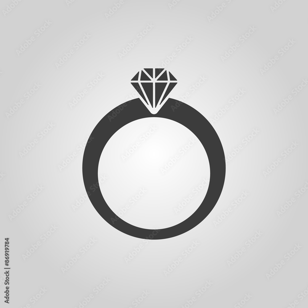 The ring icon. Diamond and jewelry, wedding symbol. Flat The ring icon. Diamond and jewelry, wedding symbol. Flat