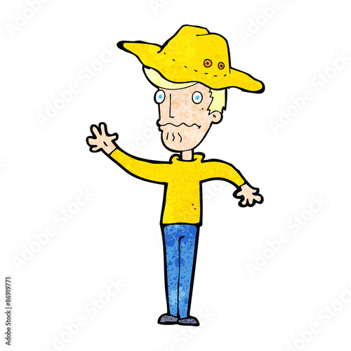 cartoon man in outback hat