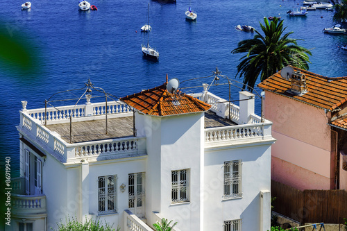 Mediterranean sea summer day view. Cote d'Azur, France.