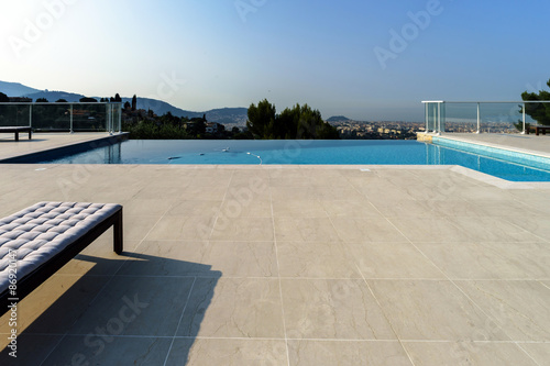 Private swimming pool. Modern villa in Nice, France. © 31etc