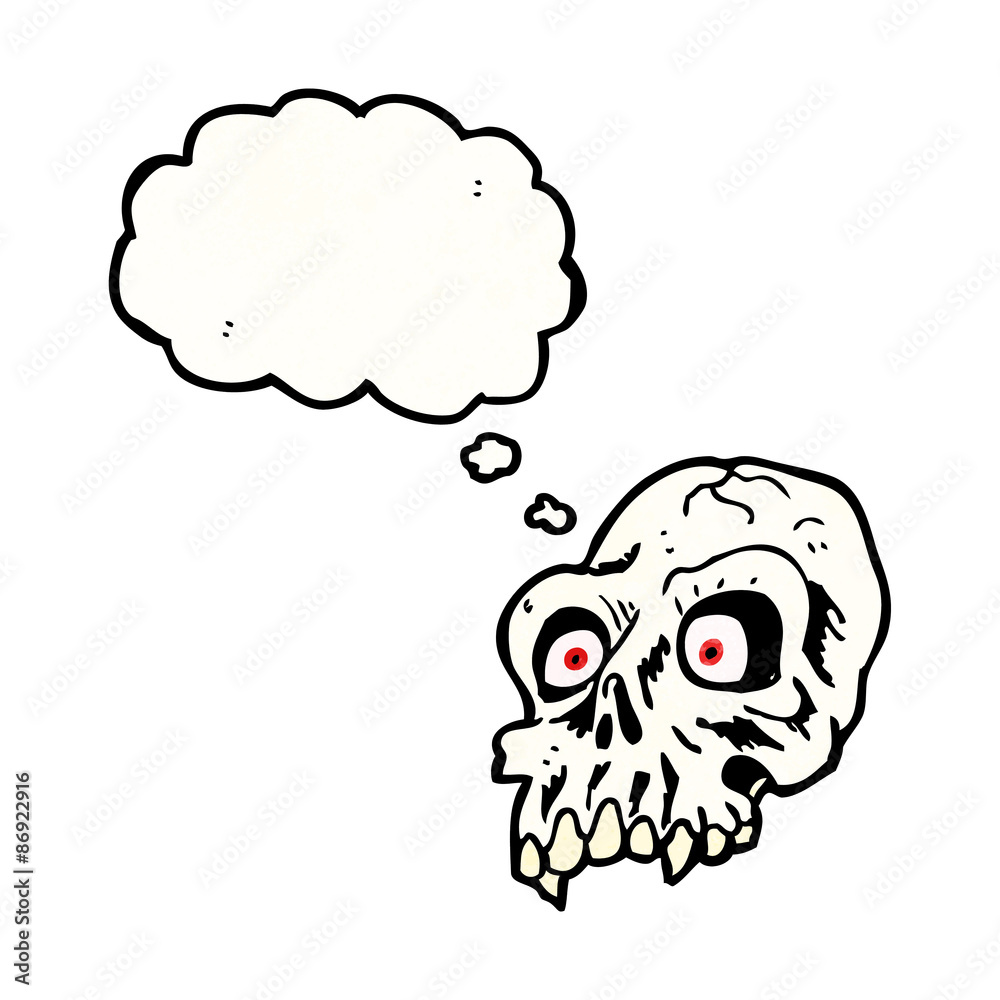 spooky skull cartoon