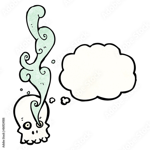 smoking skull cartoon