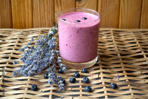 Blueberry with lavender and milkshake