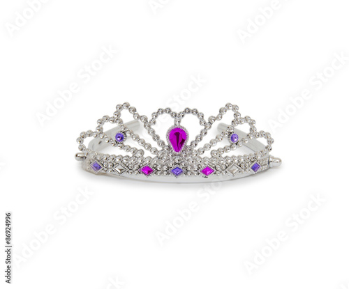 Silver princess crown isolated on white background © cocooo