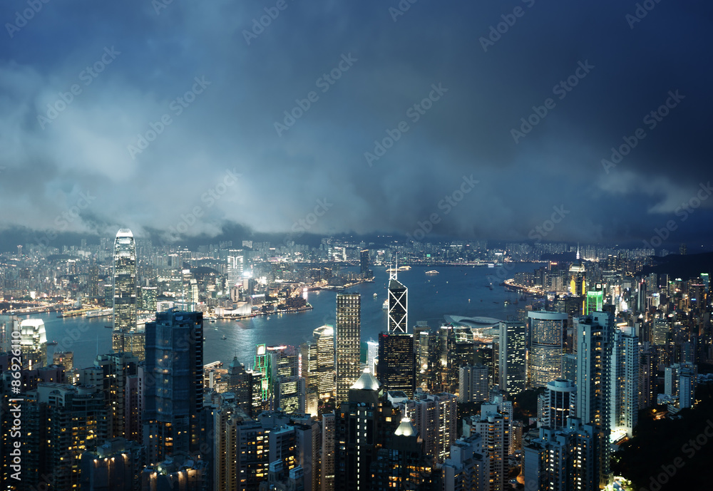 Hong Kong island from Victoria's Peak Hong Kong island from Victoria's Peak