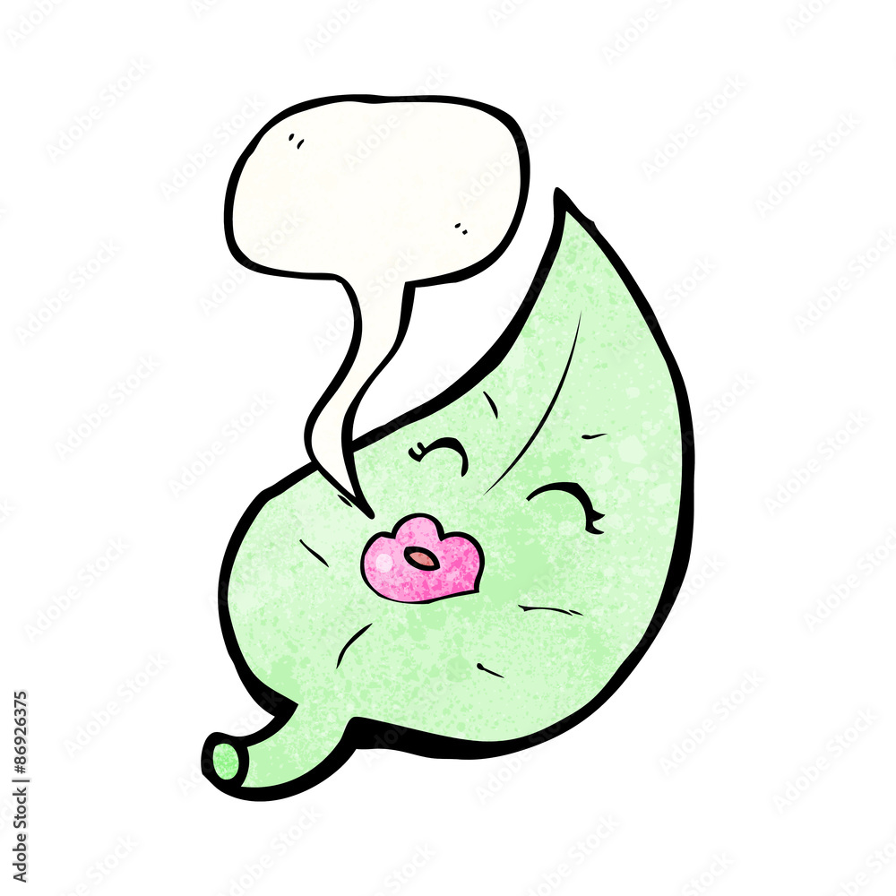 cartoon leaf with speech bubble cartoon leaf with speech bubble
