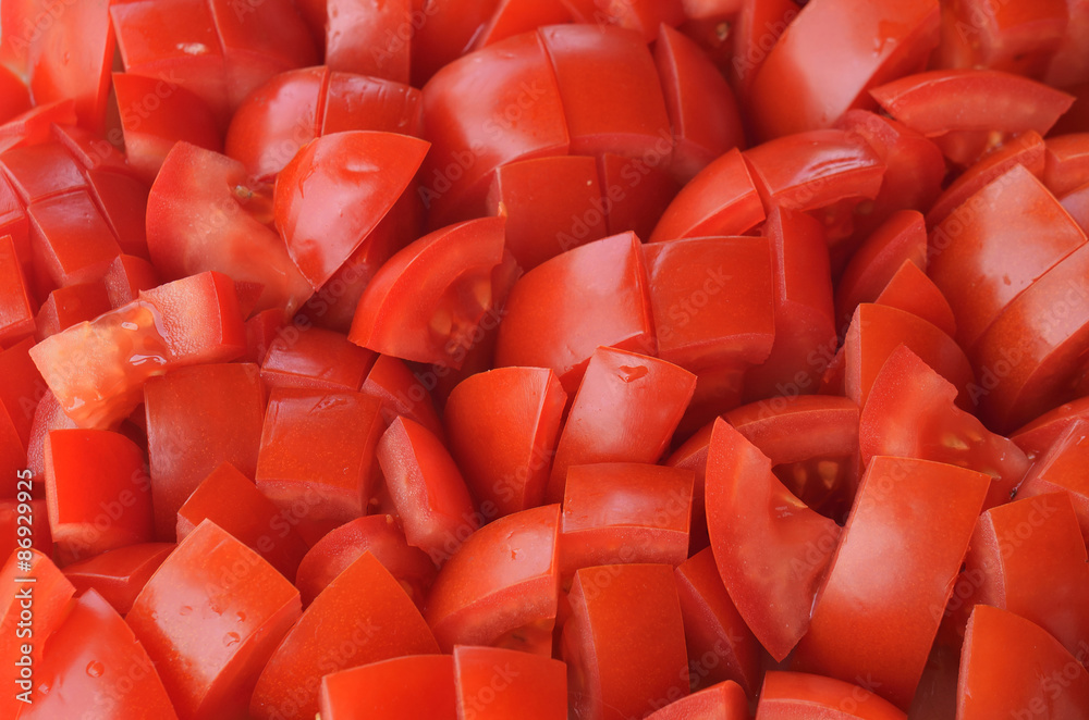 Chopped tomatoes pieces