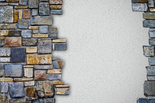 Fotografie, Tablou background stone wall with white copy space