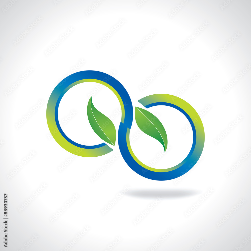 green bulb with leaf vector illustration