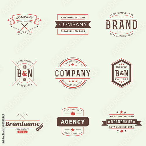 Set of Hipster Vintage Labels, Logotypes, Badges for Your Business