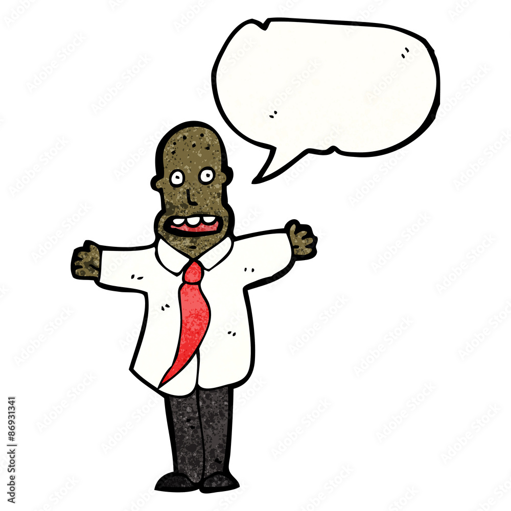 Fototapeta premium cartoon bald office man talking