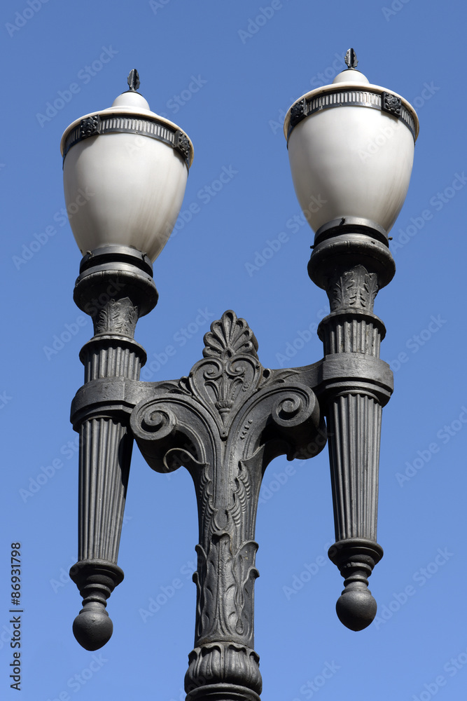 Street lamp, symbol of Sao Paulo city