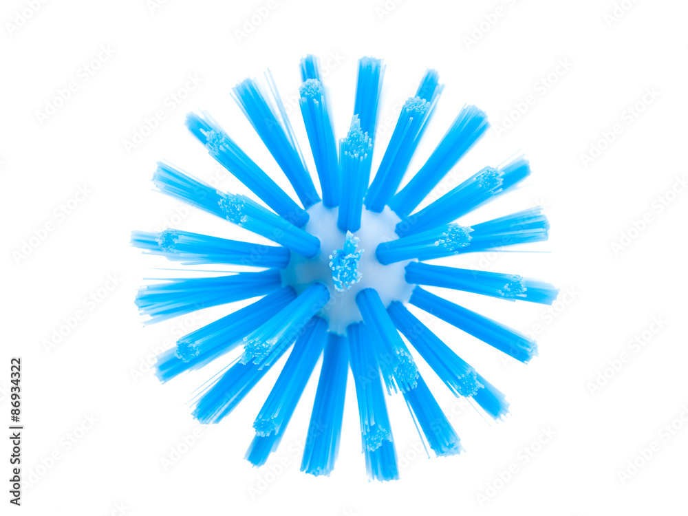 Toilet brush top view isolated on white background Toilet brush top view isolated on white background