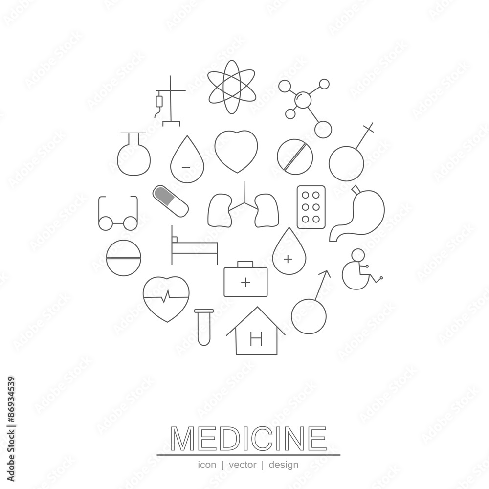 The circle line medicine icon